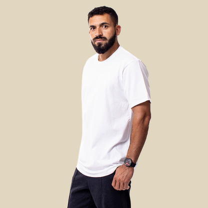 Basic Tee Leather Patch – White