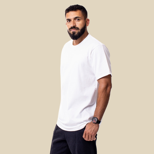 Basic Tee Leather Patch – White