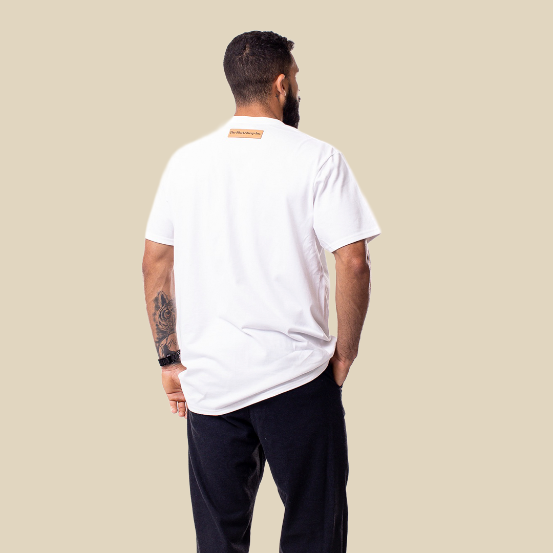 Basic Tee Leather Patch – White