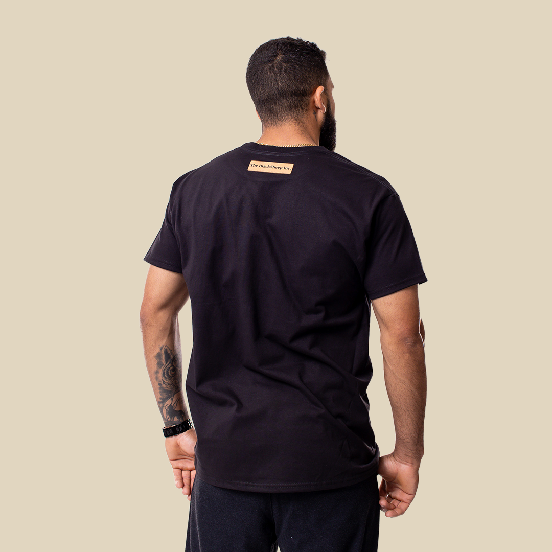 Basic Tee Leather Patch – Black