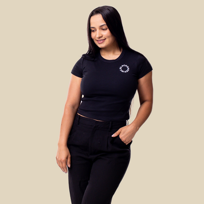 Coverseamed Neck Logo Tee – Women’s Short Sleeve